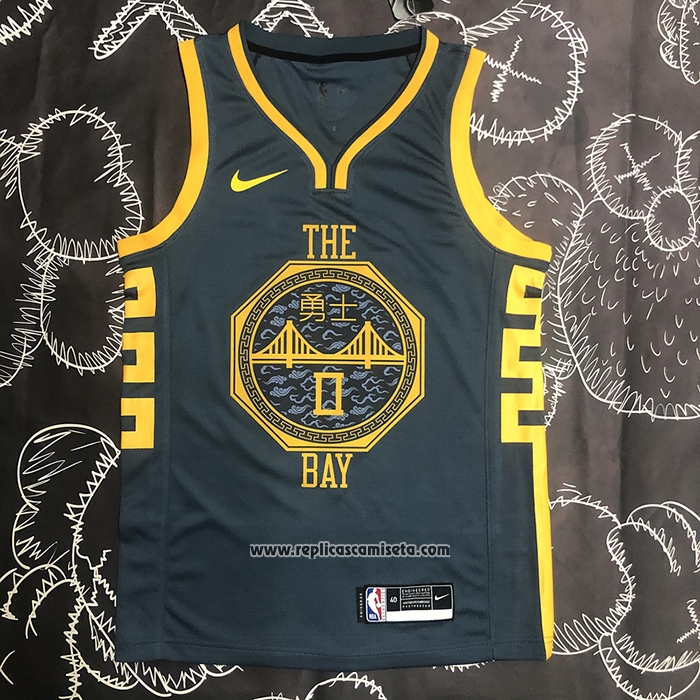 Camiseta Golden State Warriors Gary Payton II #0 Ciudad 2018-19 Azul